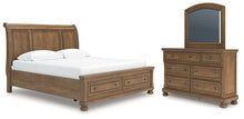 Load image into Gallery viewer, Feddinger King Storage Sleigh Bed with Mirrored Dresser
