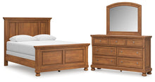 Load image into Gallery viewer, Feddinger Queen Panel Bed with Mirrored Dresser
