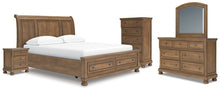Load image into Gallery viewer, Feddinger California King Storage Sleigh Bed with Mirrored Dresser, Chest and Nightstand
