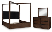 Load image into Gallery viewer, Dilenno California King Canopy Bed with Mirrored Dresser
