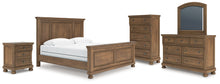 Load image into Gallery viewer, Feddinger King Panel Bed with Mirrored Dresser, Chest and Nightstand

