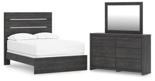 Load image into Gallery viewer, Hollivern Full Panel Bed with Mirrored Dresser

