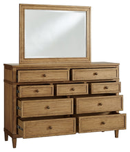 Load image into Gallery viewer, Sharlance Queen Upholstered Panel Bed with Mirrored Dresser
