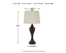 Load image into Gallery viewer, Darlita Metal Table Lamp (2/CN)
