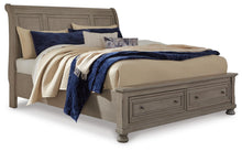 Load image into Gallery viewer, Lettner King Sleigh Bed with 2 Storage Drawers
