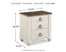 Load image into Gallery viewer, Willowton Two Drawer Night Stand
