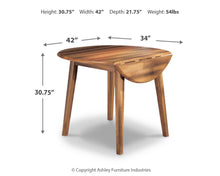 Load image into Gallery viewer, Berringer Round DRM Drop Leaf Table
