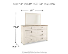 Load image into Gallery viewer, Willowton Dresser and Mirror
