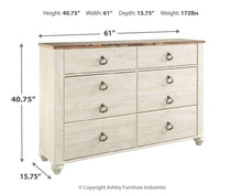 Load image into Gallery viewer, Willowton Six Drawer Dresser
