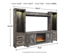 Load image into Gallery viewer, Wynnlow 4-Piece Entertainment Center with Electric Fireplace
