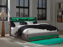 Load image into Gallery viewer, Verishaw King Upholstered Bed with Wireless Audio

