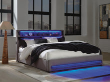 Load image into Gallery viewer, Verishaw King Upholstered Bed with Wireless Audio
