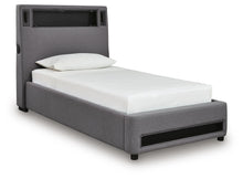 Load image into Gallery viewer, Verishaw Twin Upholstered Bed with Wireless Audio
