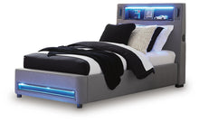 Load image into Gallery viewer, Verishaw Twin Upholstered Bed with Wireless Audio
