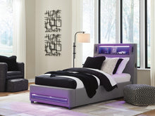 Load image into Gallery viewer, Verishaw Twin Upholstered Bed with Wireless Audio
