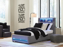 Load image into Gallery viewer, Verishaw Twin Upholstered Bed with Wireless Audio
