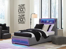 Load image into Gallery viewer, Verishaw Twin Upholstered Bed with Wireless Audio
