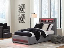 Load image into Gallery viewer, Verishaw Twin Upholstered Bed with Wireless Audio
