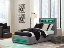 Load image into Gallery viewer, Verishaw Twin Upholstered Bed with Wireless Audio
