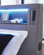 Load image into Gallery viewer, Verishaw Twin Upholstered Bed with Wireless Audio

