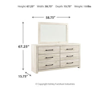 Load image into Gallery viewer, Cambeck Queen Panel Bed with 4 Storage Drawers with Mirrored Dresser
