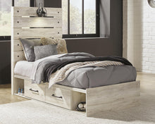 Load image into Gallery viewer, Cambeck Twin Panel Bed with 4 Storage Drawers with Mirrored Dresser
