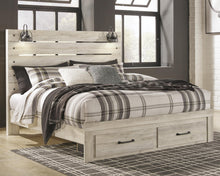 Load image into Gallery viewer, Cambeck King Panel Bed with 2 Storage Drawers with Mirrored Dresser
