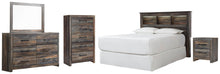 Load image into Gallery viewer, Drystan Queen Bookcase Headboard, Dresser, Mirror, Chest and Nightstand

