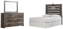 Load image into Gallery viewer, Drystan Full Panel Headboard Bed with Mirrored Dresser
