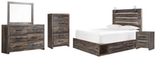 Load image into Gallery viewer, Drystan Queen Panel Bed with 4 Storage Drawers, Dresser, Mirror, Chest and Nightstand
