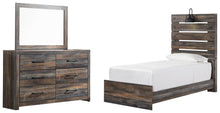Load image into Gallery viewer, Drystan Twin Panel Bed with Mirrored Dresser
