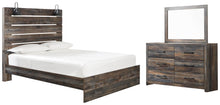 Load image into Gallery viewer, Drystan Queen Panel Bed with Mirrored Dresser
