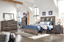 Load image into Gallery viewer, Drystan Full Bookcase Bed with 2 Storage Drawers with Mirrored Dresser, Chest and Nightstand
