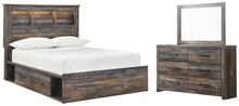 Load image into Gallery viewer, Drystan Full Bookcase Bed with 2 Storage Drawers with Mirrored Dresser
