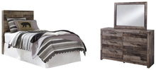 Load image into Gallery viewer, Derekson Twin Panel Headboard Bed with Mirrored Dresser
