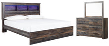 Load image into Gallery viewer, Drystan King Panel Bookcase Bed with Mirrored Dresser
