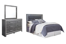 Load image into Gallery viewer, Lodanna Queen/Full Upholstered Panel Headboard Bed with Mirrored Dresser
