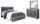 Lodanna King Panel Bed with 2 Storage Drawers with Mirrored Dresser Gray