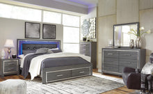 Load image into Gallery viewer, Lodanna King Panel Bed with 2 Storage Drawers, Dresser, Mirror, Chest and Nightstand
