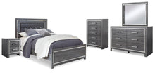 Load image into Gallery viewer, Lodanna Queen Panel Bed with Mirrored Dresser, Chest and Nightstand
