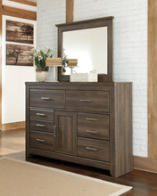 Load image into Gallery viewer, Juararo California King Panel Bed with Mirrored Dresser, Chest and Nightstand
