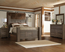 Load image into Gallery viewer, Juararo Queen Poster Bed with Mirrored Dresser
