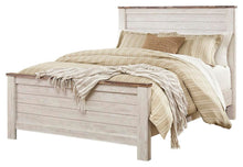 Load image into Gallery viewer, Willowton Queen Panel Bed with Mirrored Dresser
