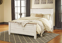 Load image into Gallery viewer, Willowton Queen Panel Bed with Mirrored Dresser
