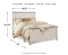 Load image into Gallery viewer, Willowton Queen Panel Bed with Mirrored Dresser
