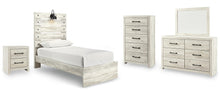 Load image into Gallery viewer, Cambeck Twin Panel Bed with Mirrored Dresser, Chest and Nightstand
