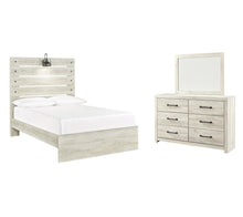 Load image into Gallery viewer, Cambeck Full Panel Bed with Mirrored Dresser
