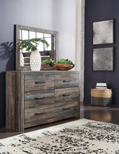 Load image into Gallery viewer, Drystan Queen Panel Bed with 2 Storage Drawers with Mirrored Dresser
