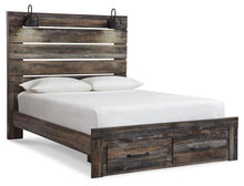 Load image into Gallery viewer, Drystan Queen Panel Bed with 2 Storage Drawers with Mirrored Dresser, Chest and Nightstand
