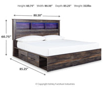 Load image into Gallery viewer, Drystan King Bookcase Bed with 4 Storage Drawers with Mirrored Dresser

